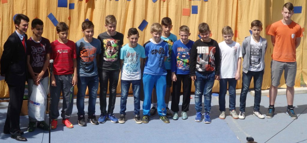 Muška košarkaška ekipa petih i šestih razreda- prvo mjesto na Poluzavršnici Državnog prvenstva