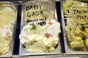 epa02608102 (FILE) A file picture dated 25 February 2011 shows 'Baby Gaga' ice cream made from breast milk on sale at the 'Icecreamists' in London, Britain. Media reports state that local government officials have confiscated ice cream made with human breast milk from a London shop amid concerns the dessert is allegedly unsafe. Reports further state that the ice cream, marketed as 'Baby Gaga' and launched last week, is being tested with the full cooperation of The Icecreamists, the parlor marketing the dessert. EPA/CORDULA DONHAUSER FILE
